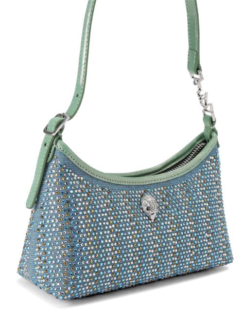 Borsa donna Kurt Geiger London tracollina celeste con strass KURT GEIGER London | 5586086609.